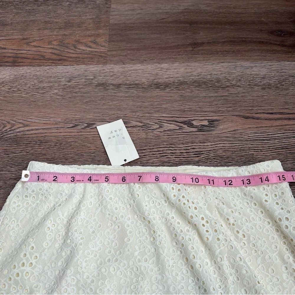 NWT Women's Lace Column a-Line Skirt - a New Day White 8
